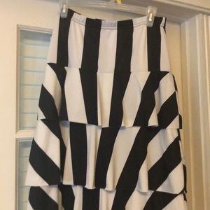 Beautiful black and white striped layered skirt